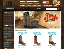Tablet Screenshot of outbackleather.com